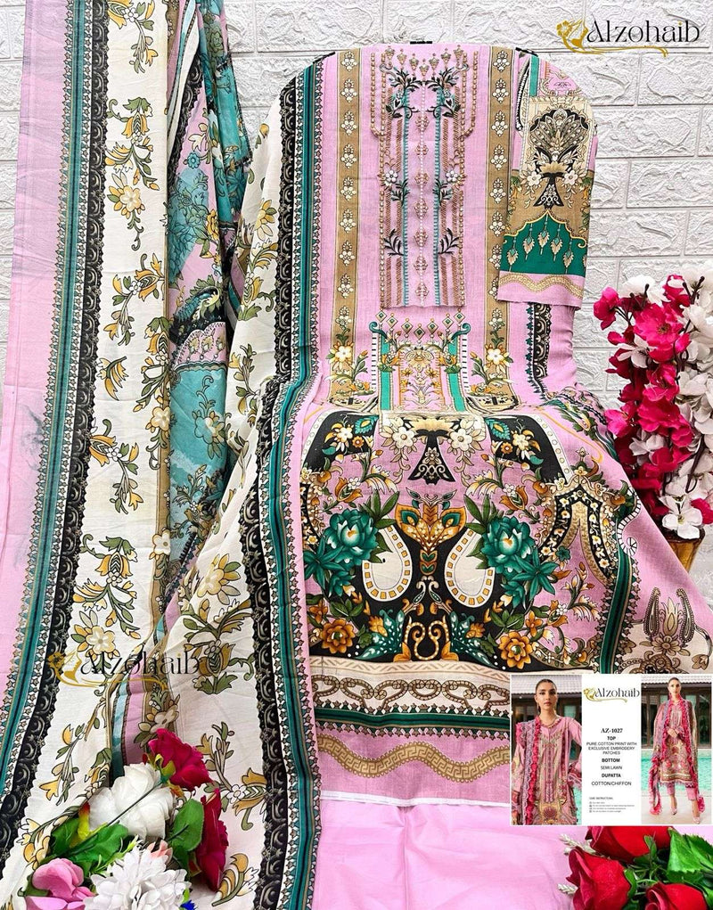 Al Zohaib Queen Court Vol 1 Cotton Print  Heavy Embrodairy Fancy Salwar Kameez