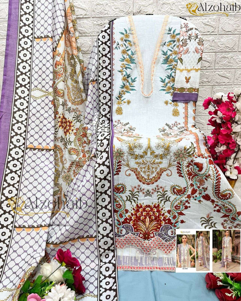 Al Zohaib Zohaib Queen Court Vol 2 Cotton Fancy Salwar Suit