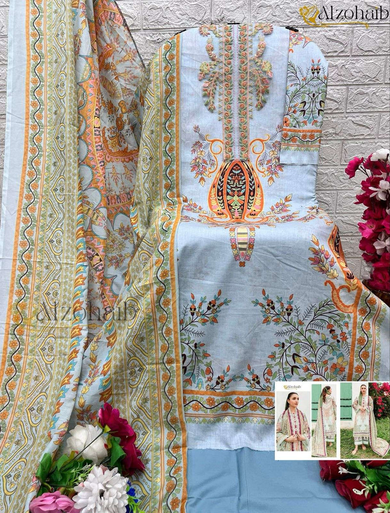 Al Zohaib Zohaib Queen Court Vol 2 Cotton Fancy Salwar Suit
