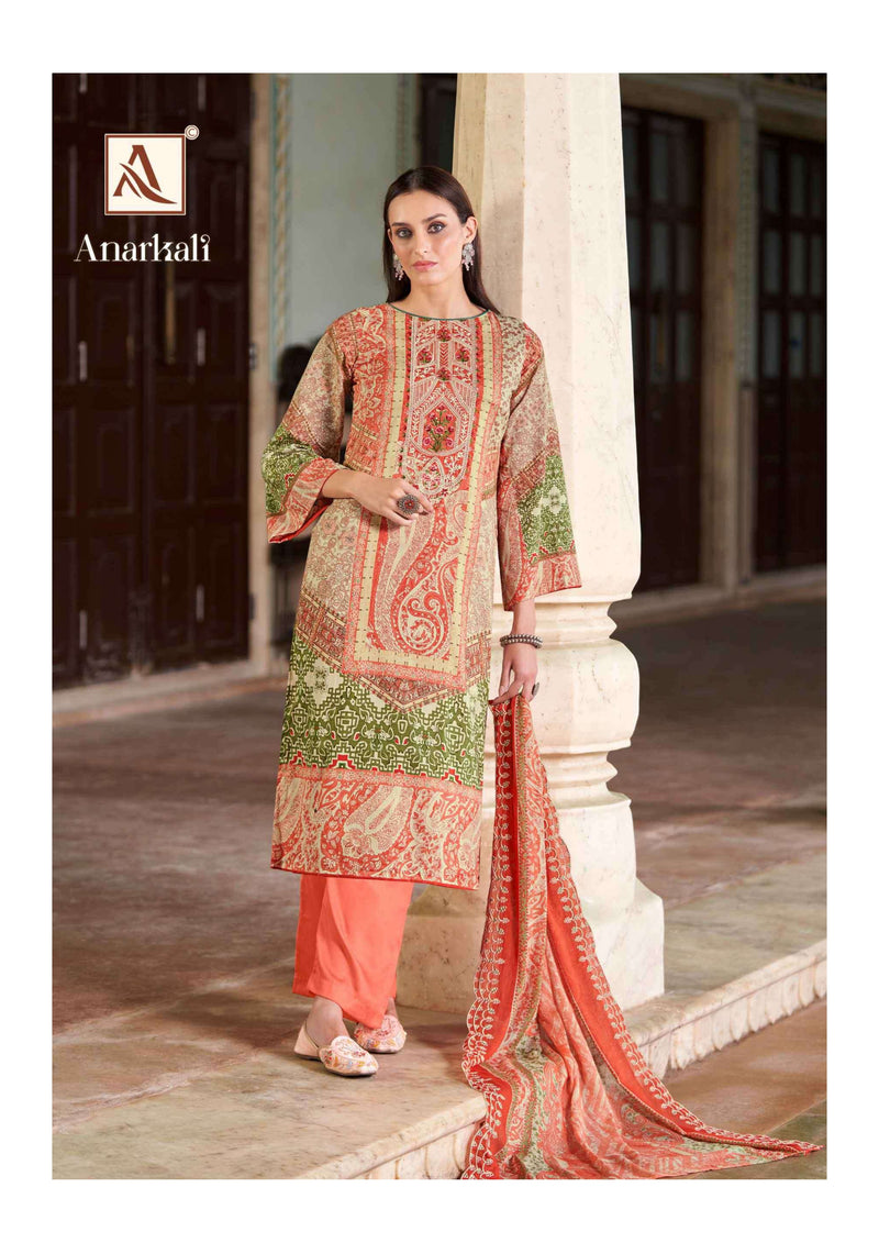 Alok Suit Anarkali Cambric Cotton Pakistani Print Fancy Salwar Suit