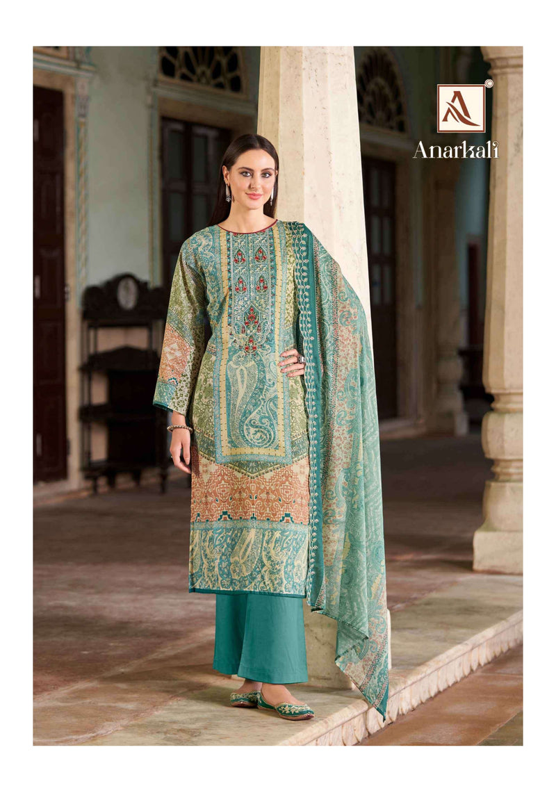 Alok Suit Anarkali Cambric Cotton Pakistani Print Fancy Salwar Suit