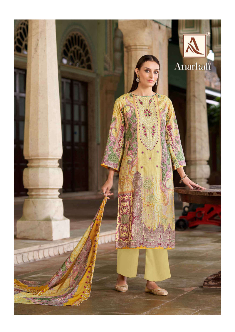 Alok Suit Anarkali Cambric Cotton Pakistani Print Fancy Salwar Suit