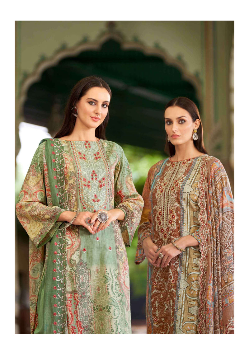 Alok Suit Anarkali Cambric Cotton Pakistani Print Fancy Salwar Suit