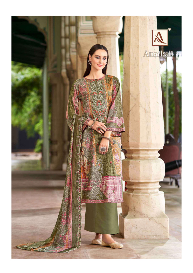 Alok Suit Anarkali Cambric Cotton Pakistani Print Fancy Salwar Suit