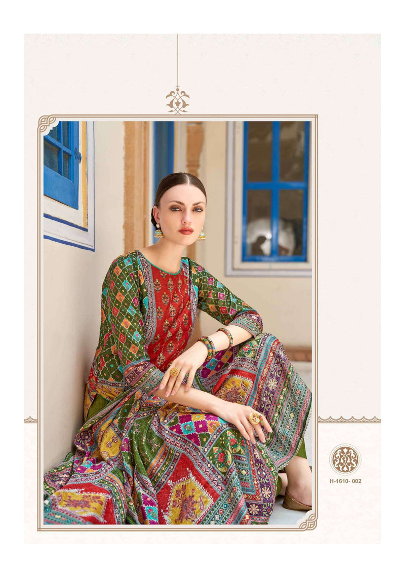 Alok Suit Bella Edition 9 Pure Muslin Digital Print Aari Mirror Hand Work Designer Salwar Suit