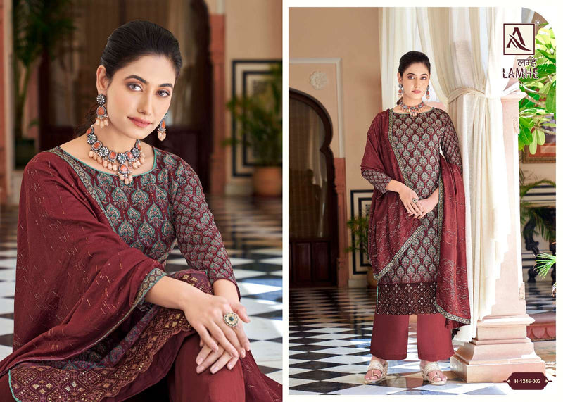 Alok Suit Present Lamhe Designer Digital Print With Work Salwar Kameez Materials