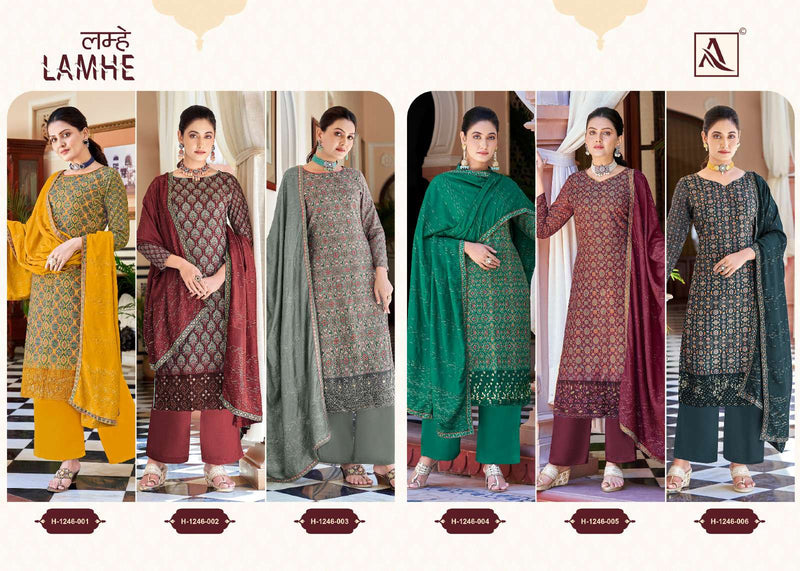 Alok Suit Present Lamhe Designer Digital Print With Work Salwar Kameez Materials