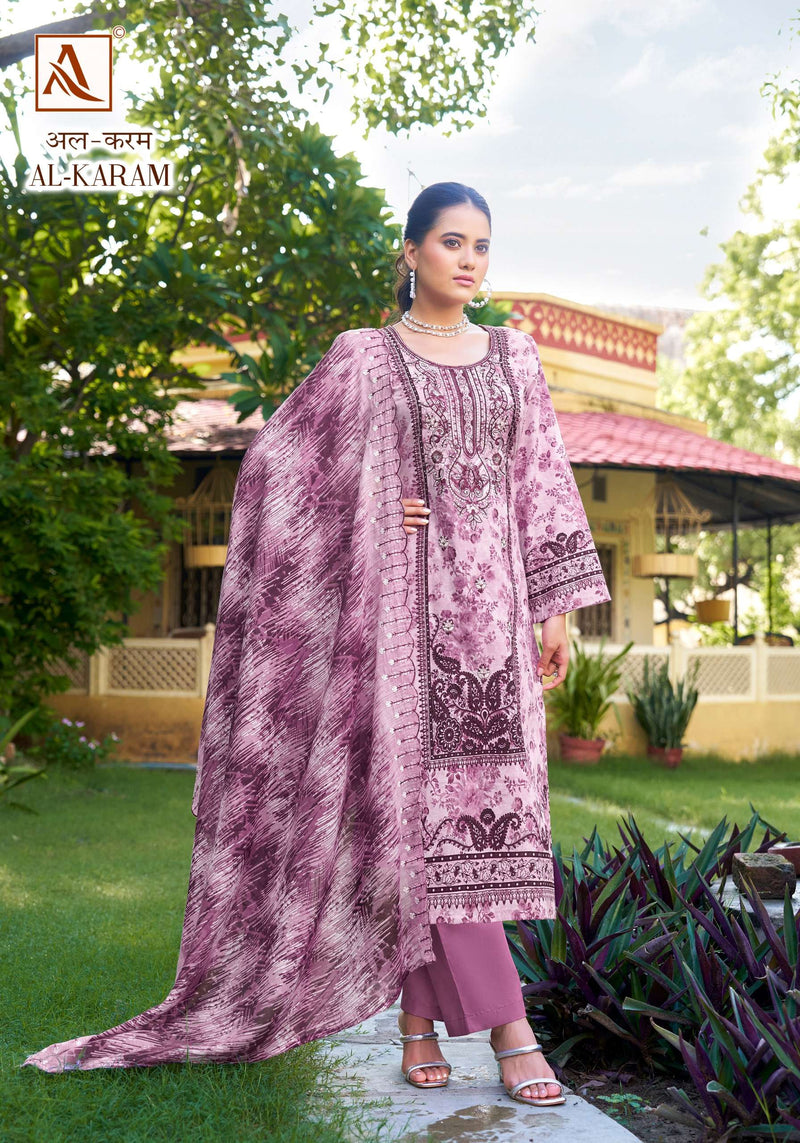 Alok Suits Al Karam Cambric Cotton Pakistani Print Fancy Salwar Kameez