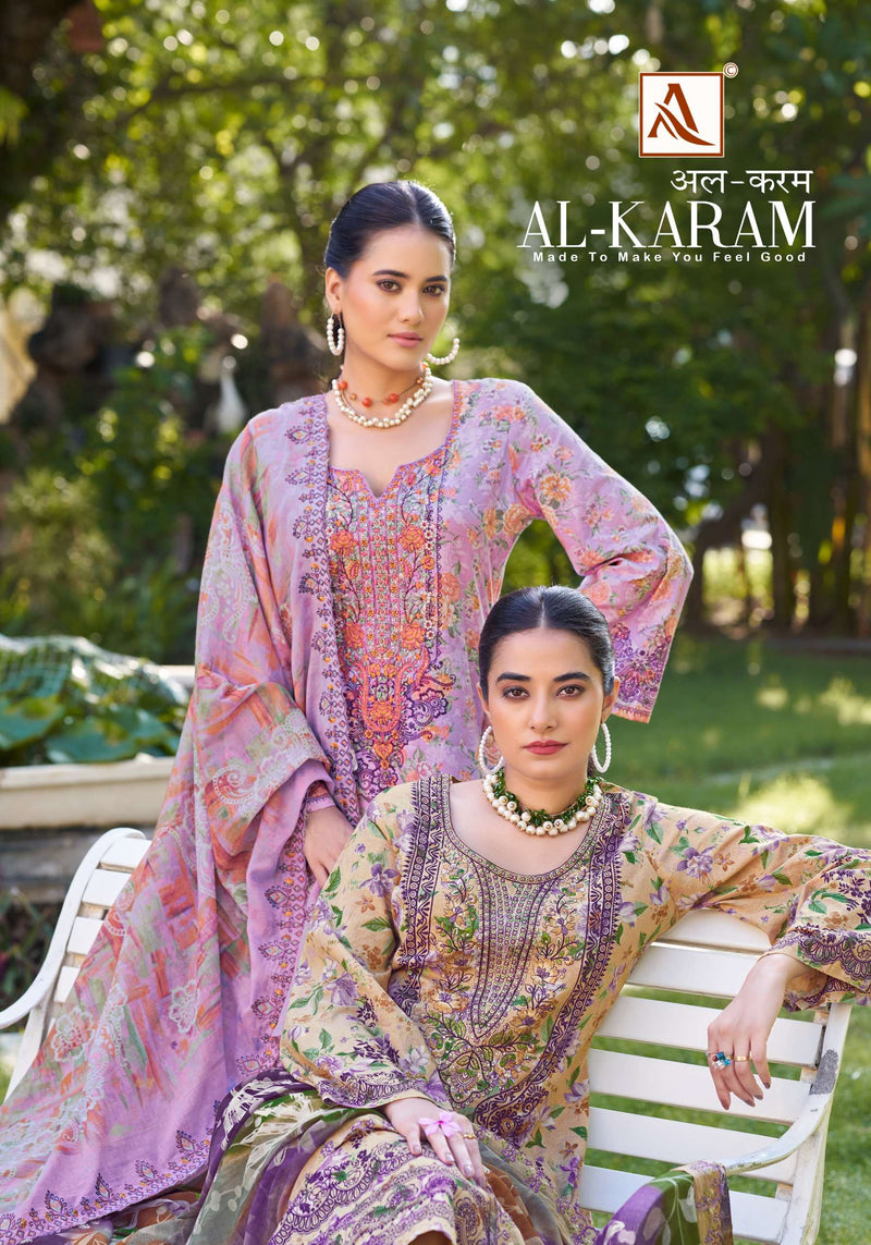 Alok Suits Al Karam Cambric Cotton Pakistani Print Fancy Salwar Kameez