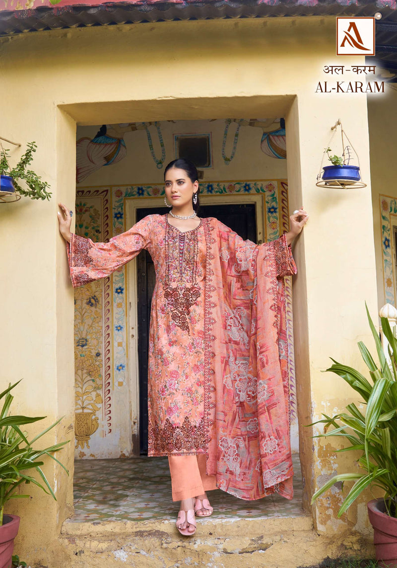 Alok Suits Al Karam Cambric Cotton Pakistani Print Fancy Salwar Kameez