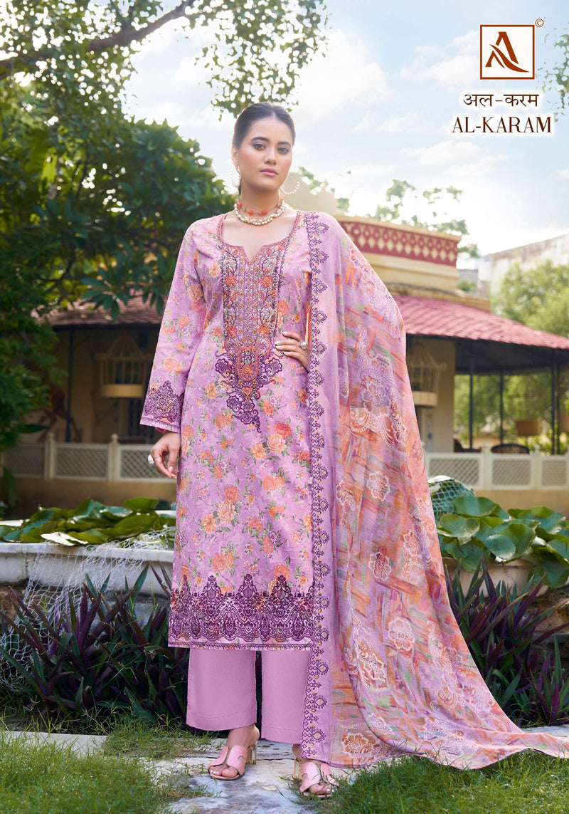 Alok Suits Al Karam Cambric Cotton Pakistani Print Fancy Salwar Kameez