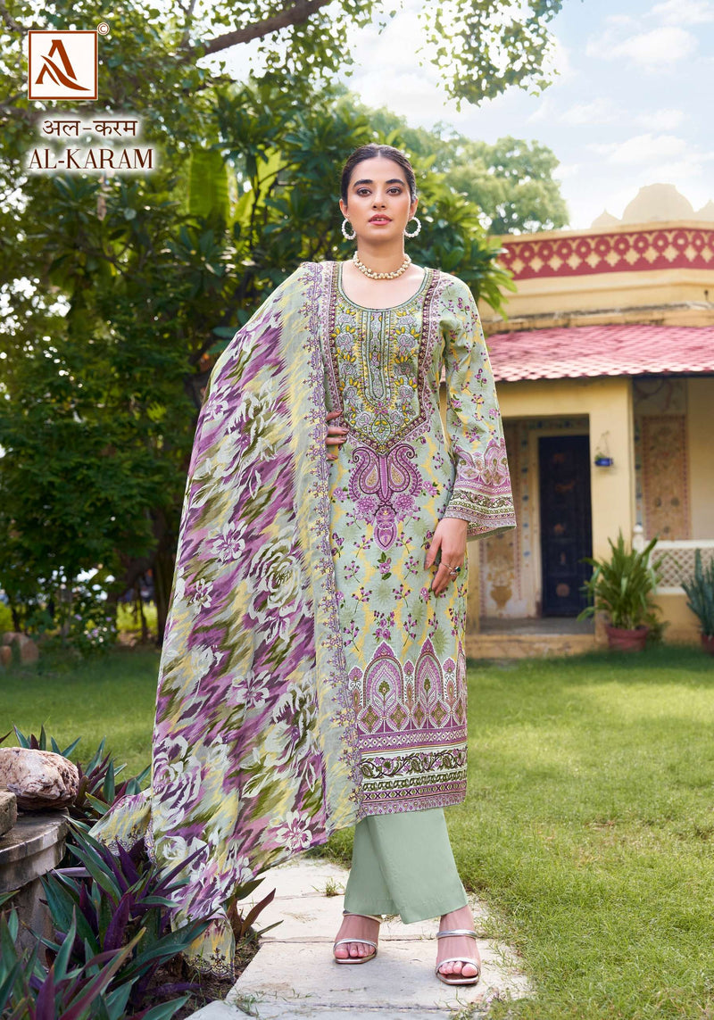 Alok Suits Al Karam Cambric Cotton Pakistani Print Fancy Salwar Kameez