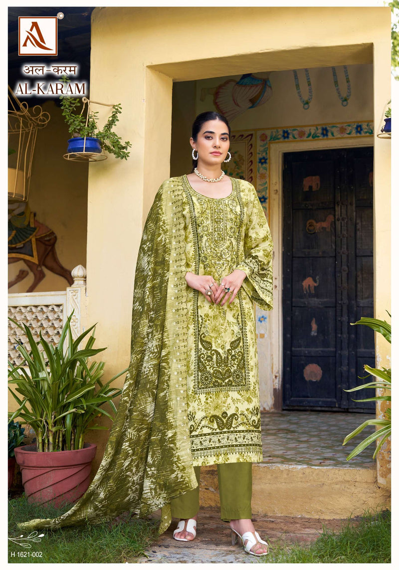 Alok Suits Al Karam Cambric Cotton Pakistani Print Fancy Salwar Kameez
