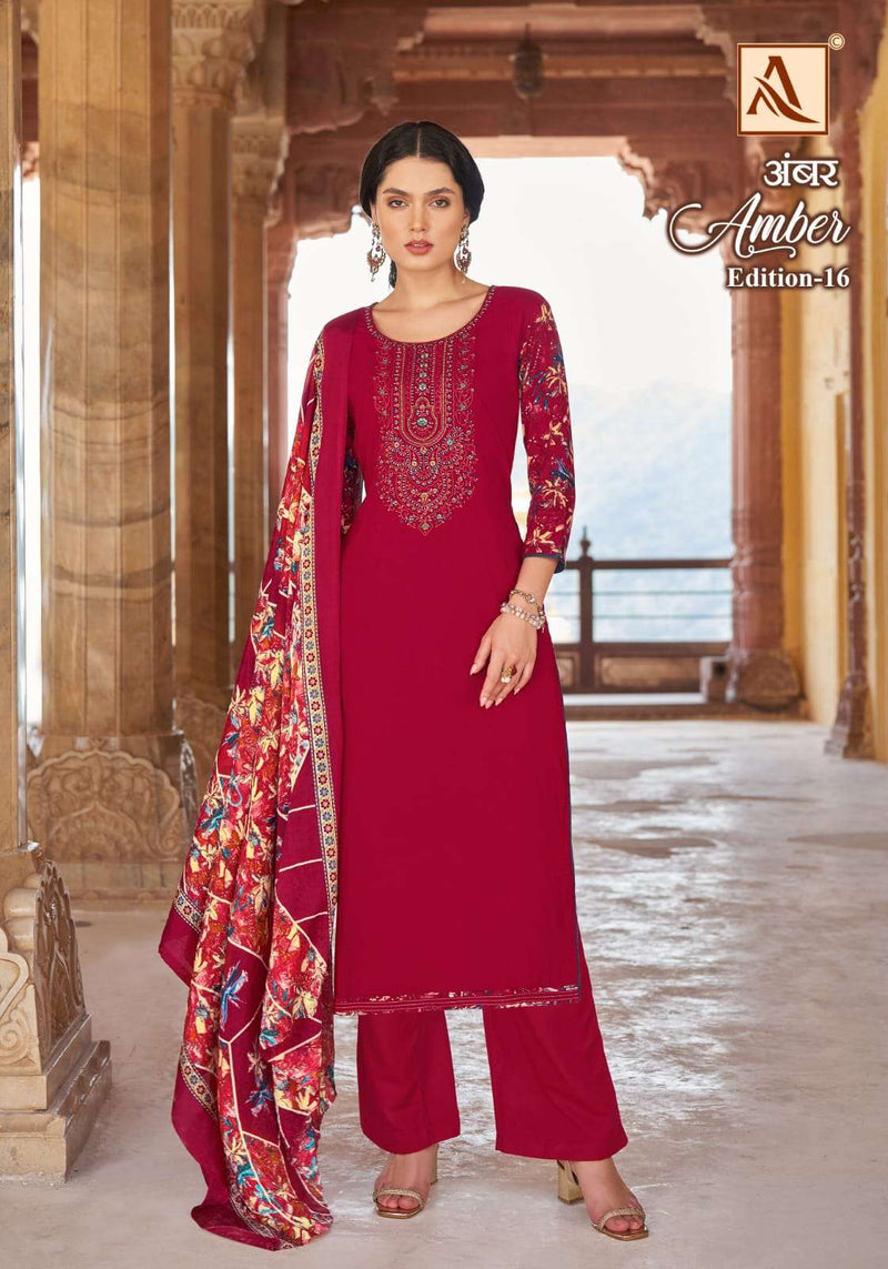 Alok Suits Amber Edition 16 Viscose Fancy Embroidery Salwar Kameez
