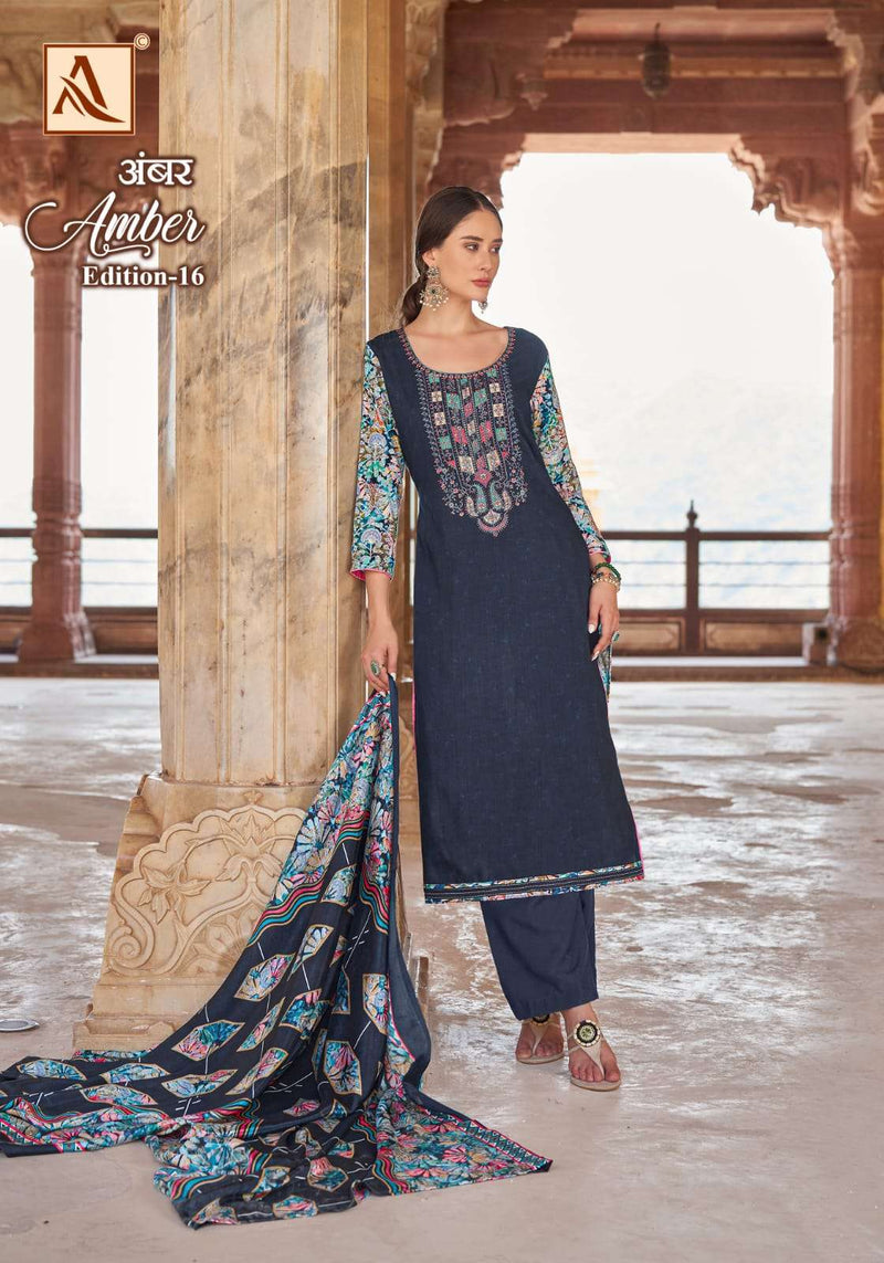 Alok Suits Amber Edition 16 Viscose Fancy Embroidery Salwar Kameez