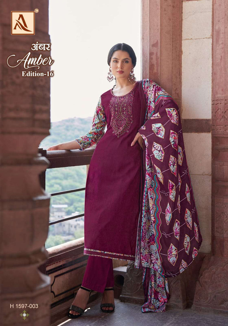 Alok Suits Amber Edition 16 Viscose Fancy Embroidery Salwar Kameez