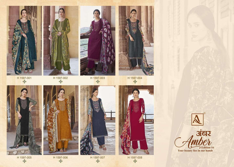 Alok Suits Amber Edition 16 Viscose Fancy Embroidery Salwar Kameez