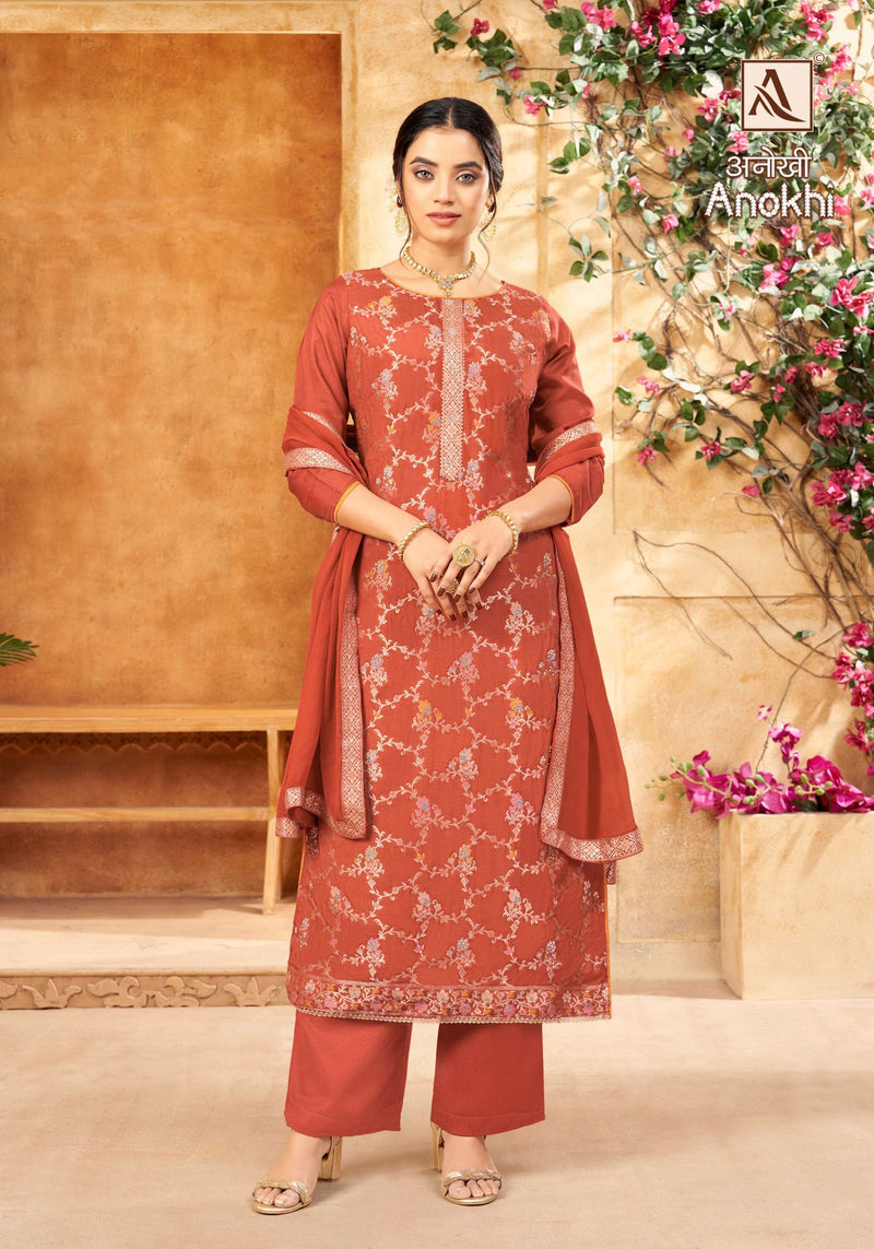 Alok Suits Anokhi Jacquard Elegant Hand Work Designer Party Wear Salwar Suit