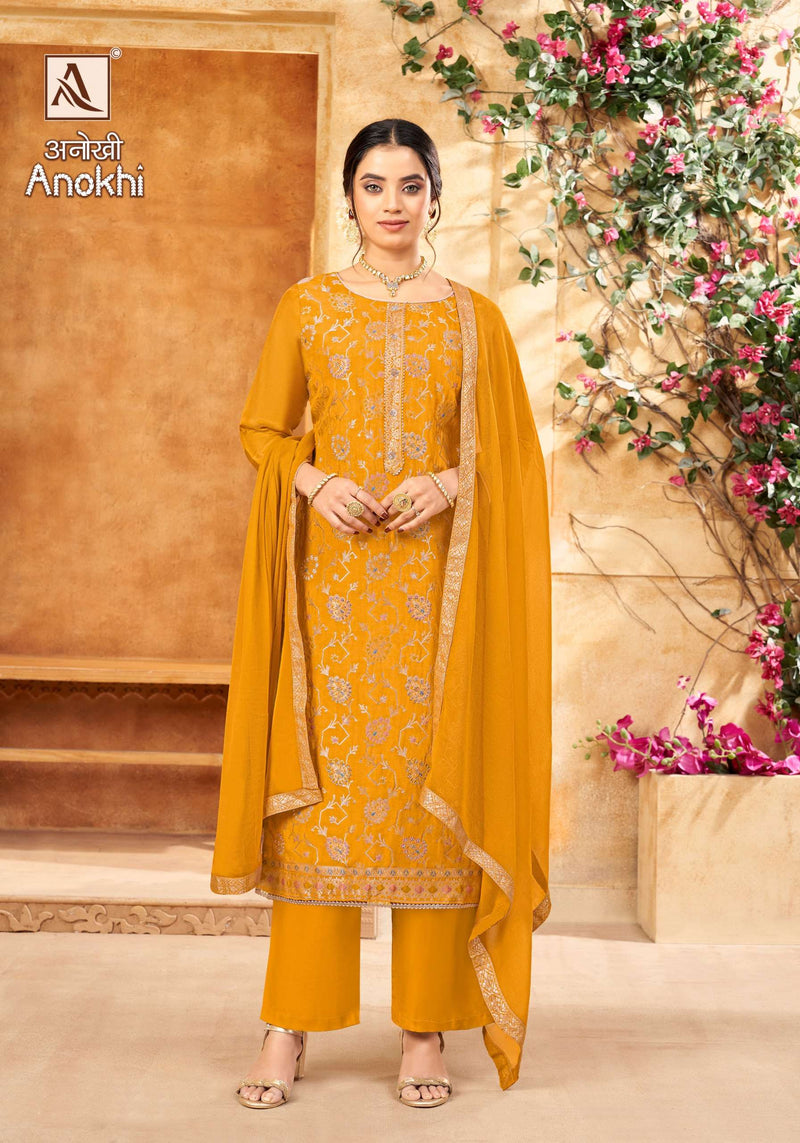 Alok Suits Anokhi Jacquard Elegant Hand Work Designer Party Wear Salwar Suit