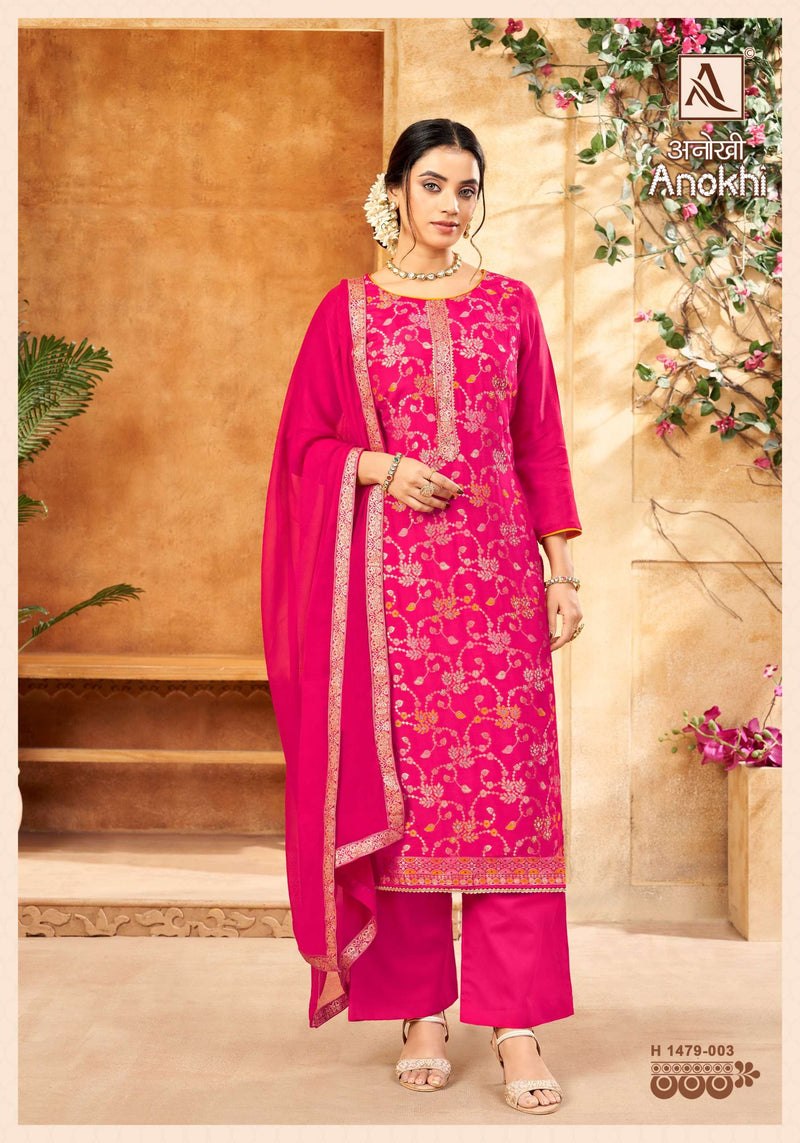 Alok Suits Anokhi Jacquard Elegant Hand Work Designer Party Wear Salwar Suit