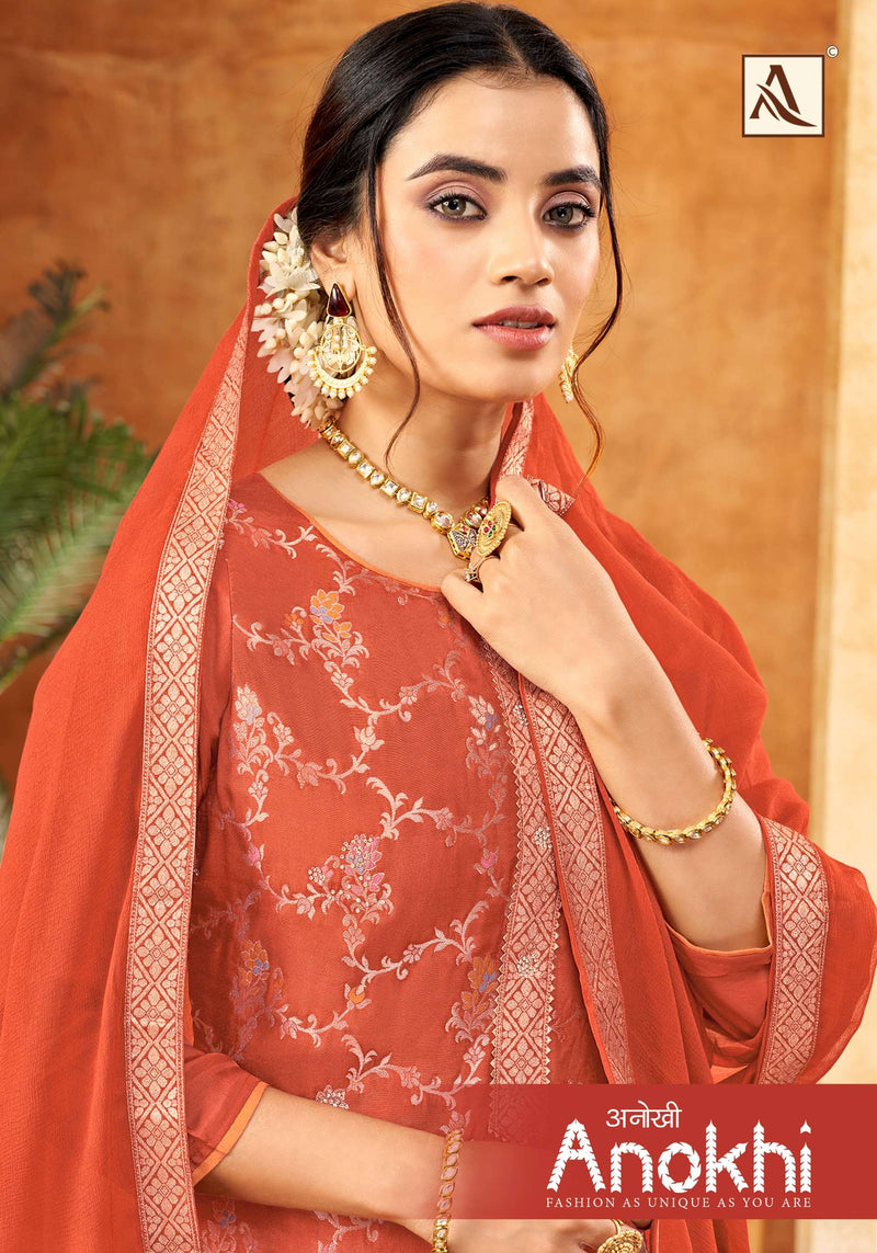 Alok Suits Anokhi Jacquard Elegant Hand Work Designer Party Wear Salwar Suit