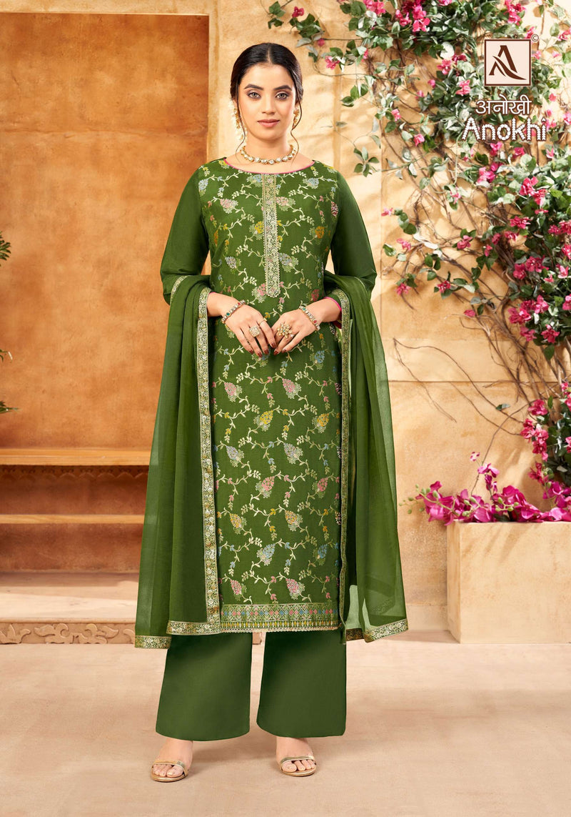 Alok Suits Anokhi Jacquard Elegant Hand Work Designer Party Wear Salwar Suit