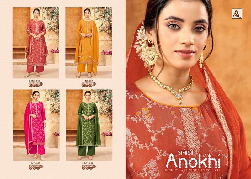 Alok Suits Anokhi Jacquard Elegant Hand Work Designer Party Wear Salwar Suit