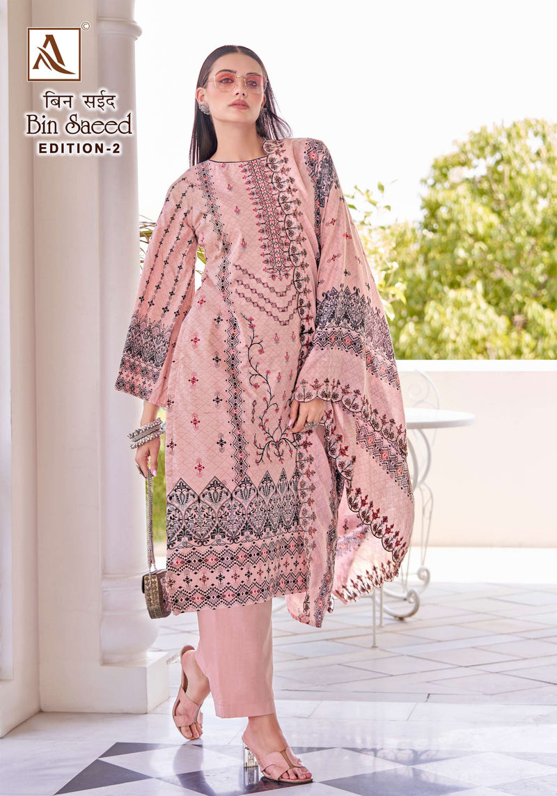 Alok Suits Bin Saeed Vol 2 Cotton Fancy Embroidery Work Suit