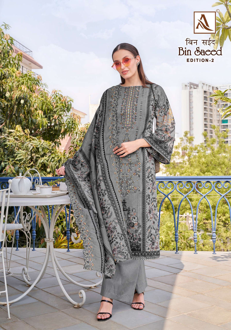 Alok Suits Bin Saeed Vol 2 Cotton Fancy Embroidery Work Suit