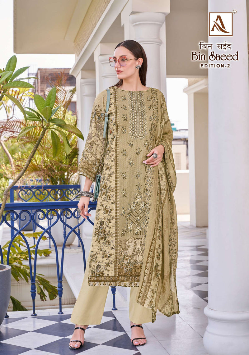 Alok Suits Bin Saeed Vol 2 Cotton Fancy Embroidery Work Suit