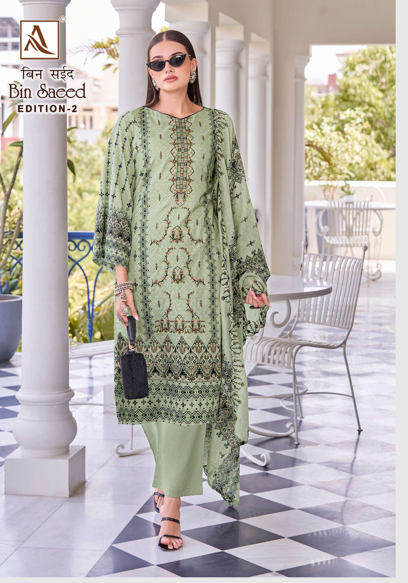 Alok Suits Bin Saeed Vol 2 Cotton Fancy Embroidery Work Suit