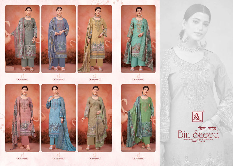 Alok Suits Bin Saeed Vol 3 Cambric Cotton Pakistani Print Fancy Salwar Suit