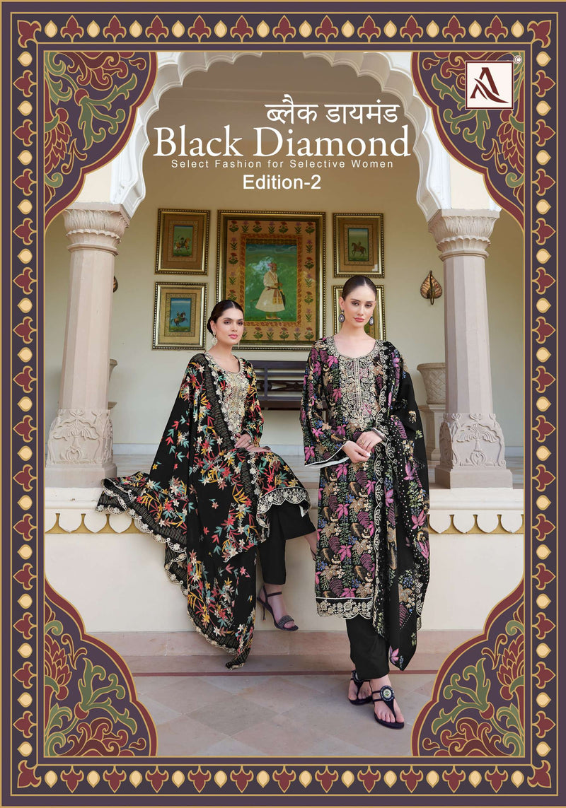 Alok Suits Black Diamond Edition 2 Rayon Fancy Embroidery Designer Salwar Kameez