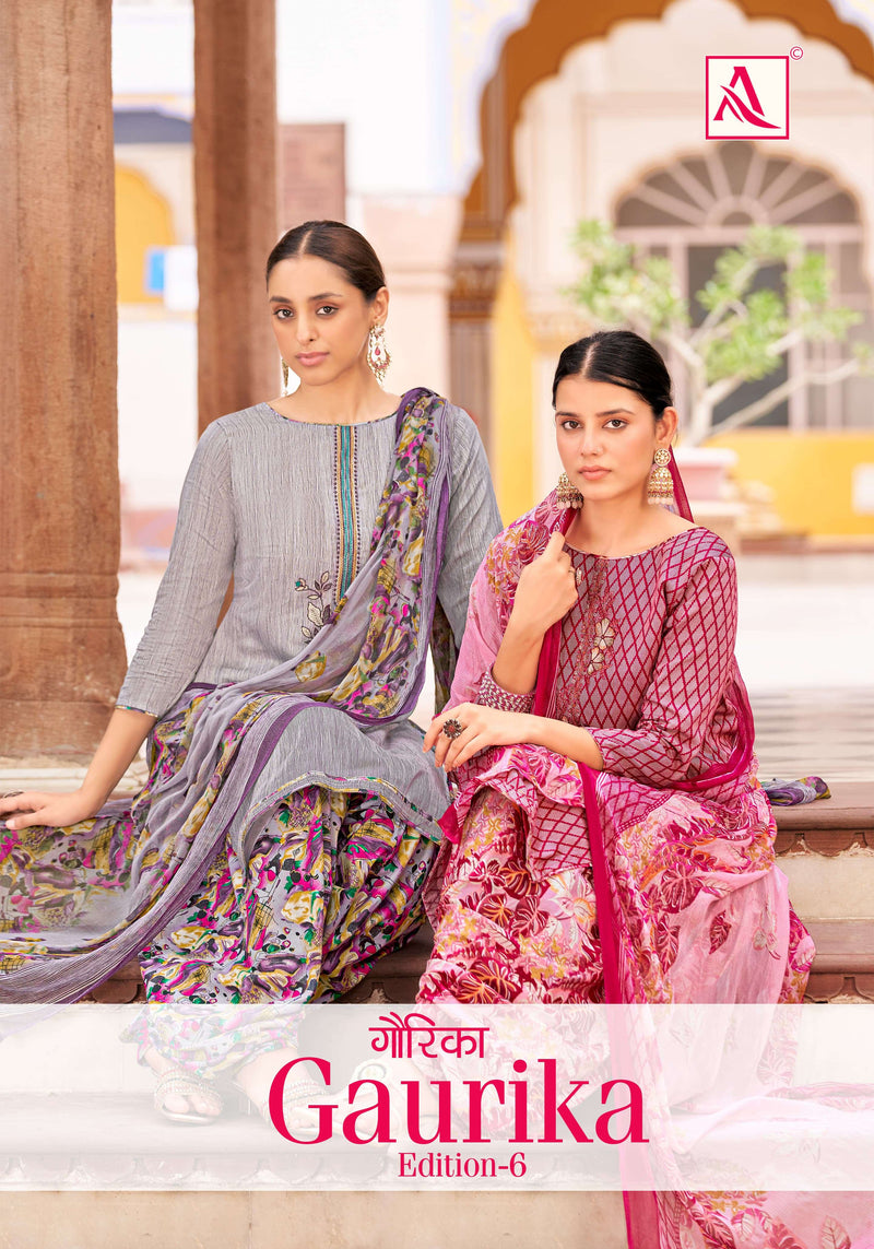 Alok Suits Gaurika Edition 6 Jam Cotton Self Print Fancy Embroidery Heavy Salwar Suit
