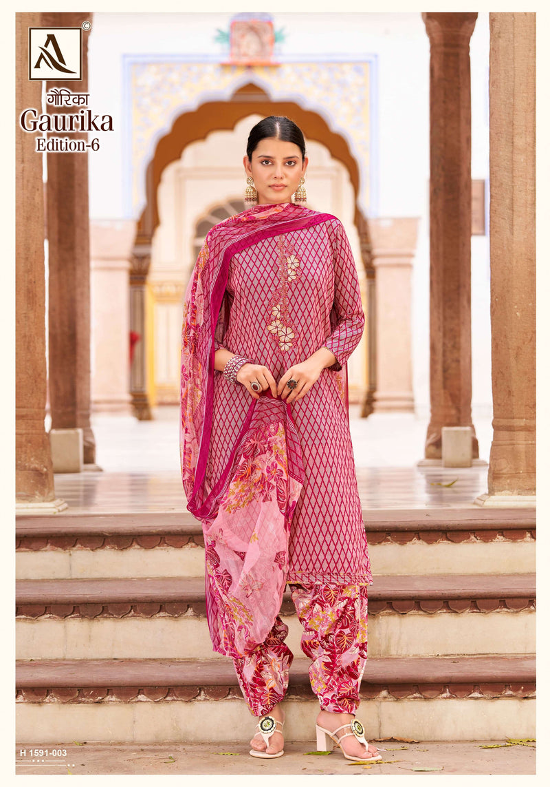Alok Suits Gaurika Edition 6 Jam Cotton Self Print Fancy Embroidery Heavy Salwar Suit
