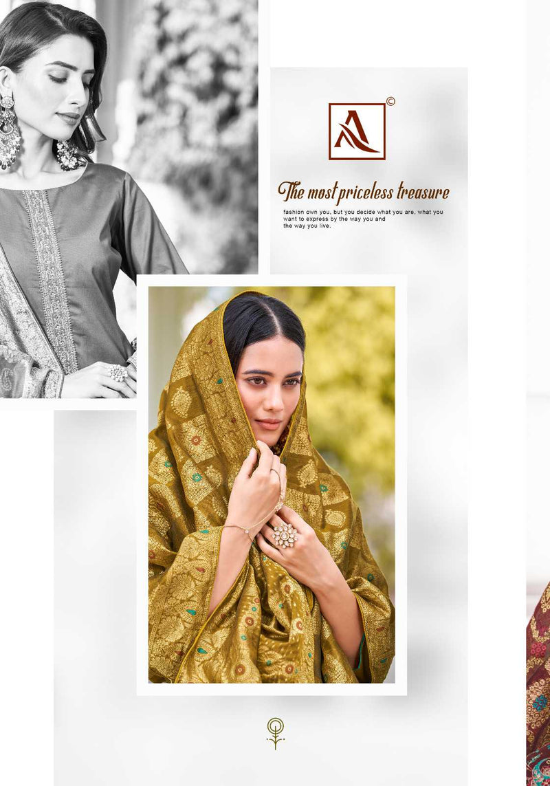 Alok Suit Glossy Touch Vol 2 Pure Zam Designer Embroidery Fancy Salwar Kameez