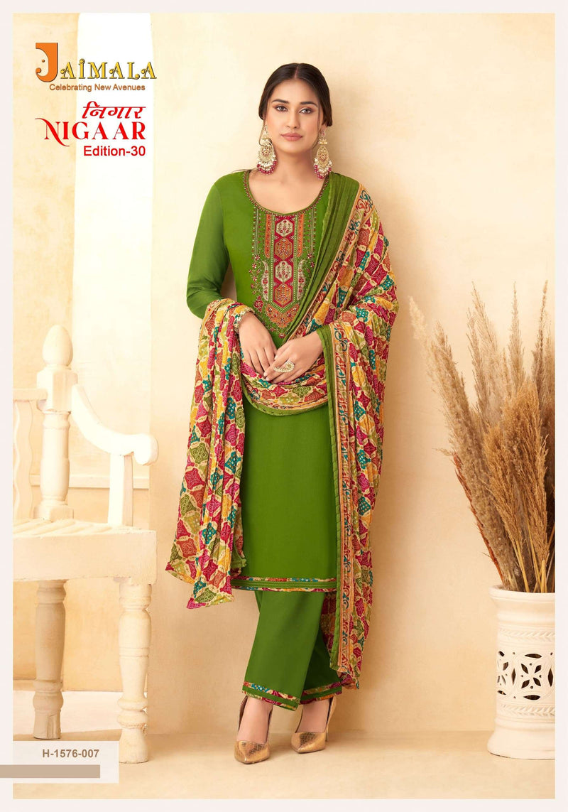 Alok Suits Nigaar Vol 30 Rayon Slub With Embroidery Unstitched Salwar Suit