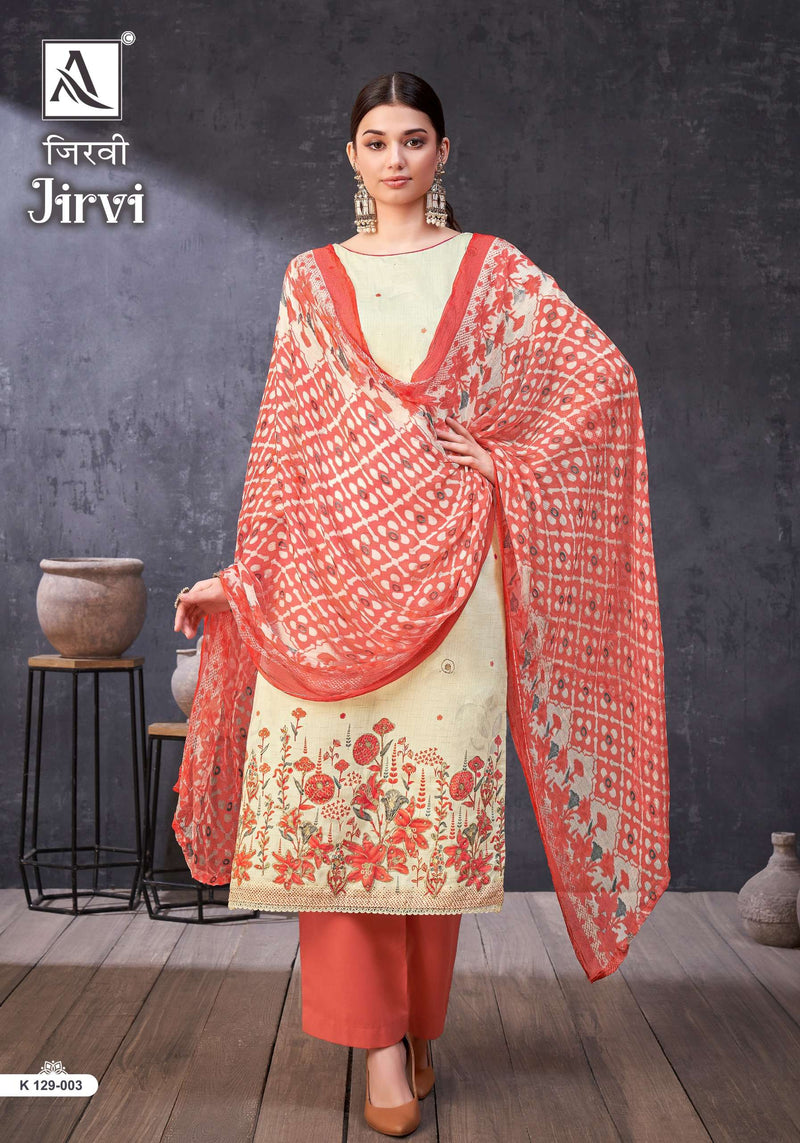 Alok Suits Jirvi Jam Cotton Hand Khatali Work Designer Salwar Suit