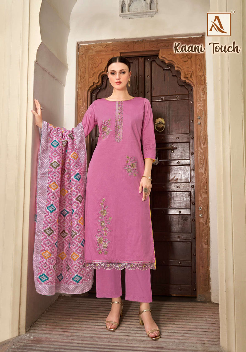 Alok Suits Kaani Touch Jam Cotton Embroidery Work Fancy Salwar Suit