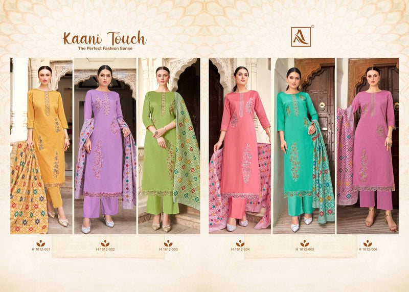Alok Suits Kaani Touch Jam Cotton Embroidery Work Fancy Salwar Suit