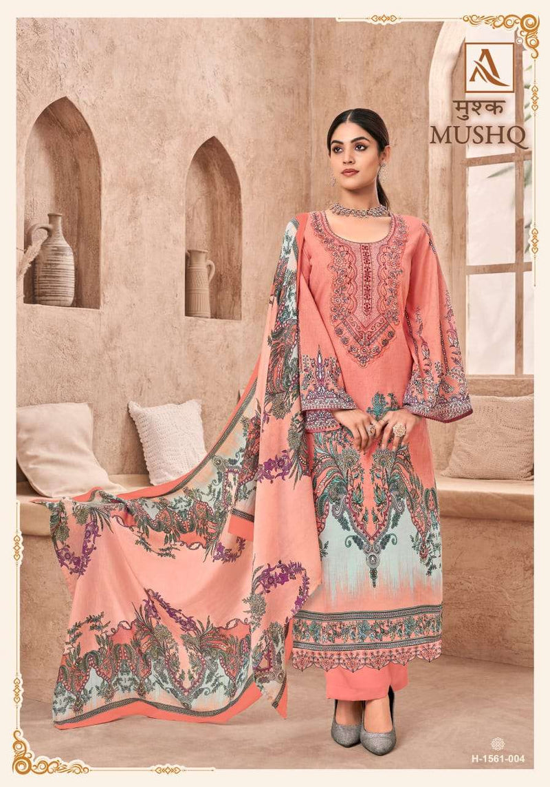 Alok Suits Mushq Cambric Cotton Pakistani Print With Fancy Embroidery Salwar Suit