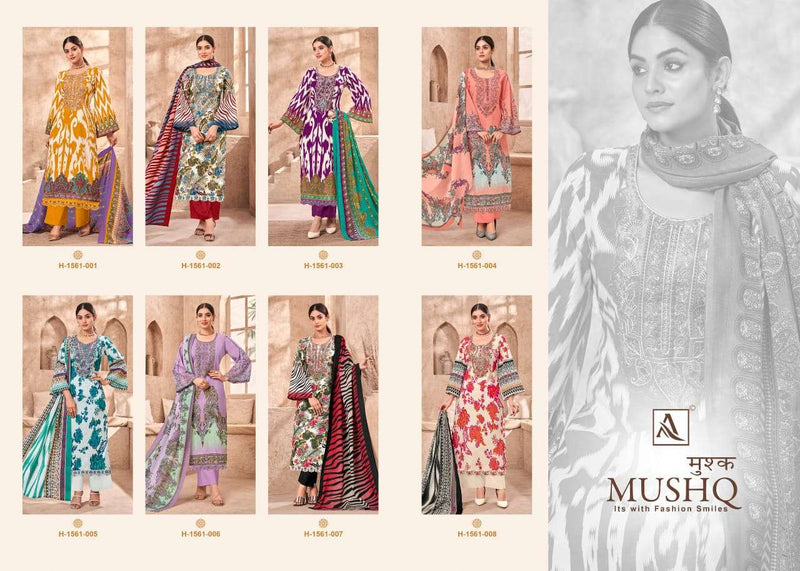 Alok Suits Mushq Cambric Cotton Pakistani Print With Fancy Embroidery Salwar Suit