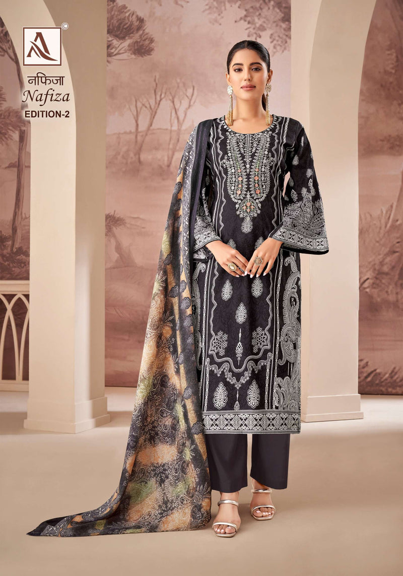 Alok Suits Nafisa Vol 2 Cambric Cotton With Pakistani Print And Fancy Embroidery Work Unstitched Salwar Suit