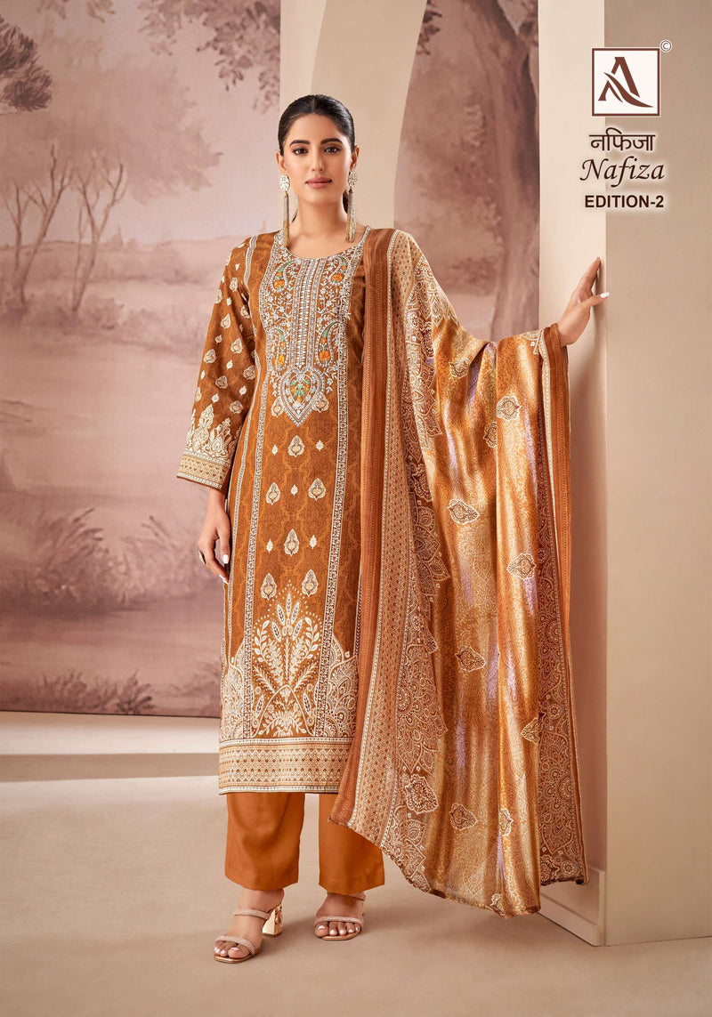 Alok Suits Nafisa Vol 2 Cambric Cotton With Pakistani Print And Fancy Embroidery Work Unstitched Salwar Suit