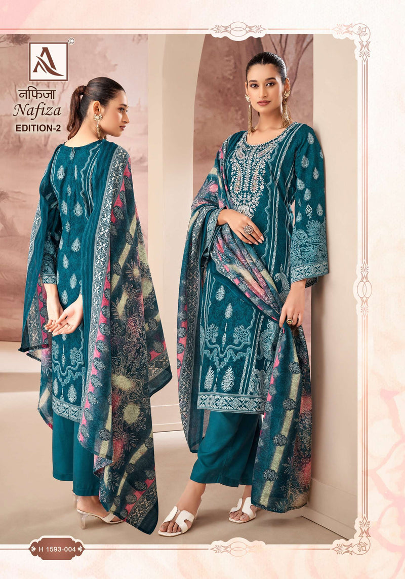 Alok Suits Nafisa Vol 2 Cambric Cotton With Pakistani Print And Fancy Embroidery Work Unstitched Salwar Suit