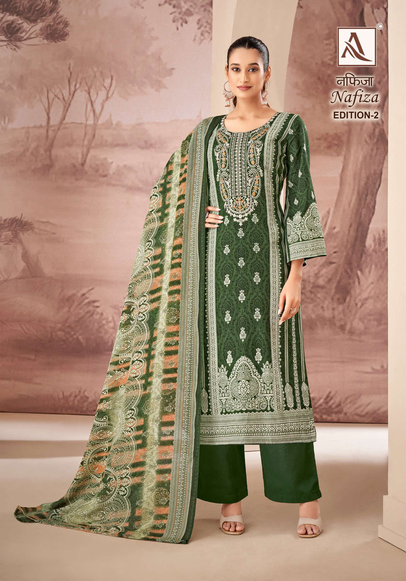 Alok Suits Nafisa Vol 2 Cambric Cotton With Pakistani Print And Fancy Embroidery Work Unstitched Salwar Suit