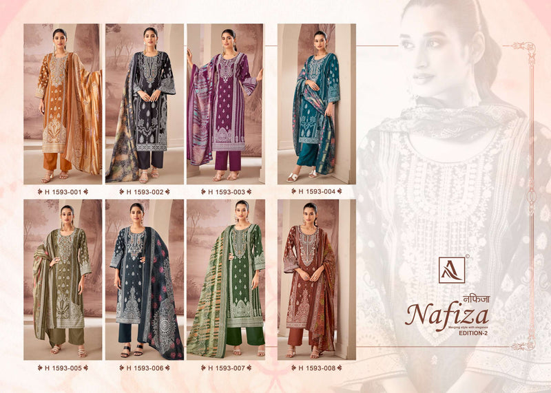 Alok Suits Nafisa Vol 2 Cambric Cotton With Pakistani Print And Fancy Embroidery Work Unstitched Salwar Suit