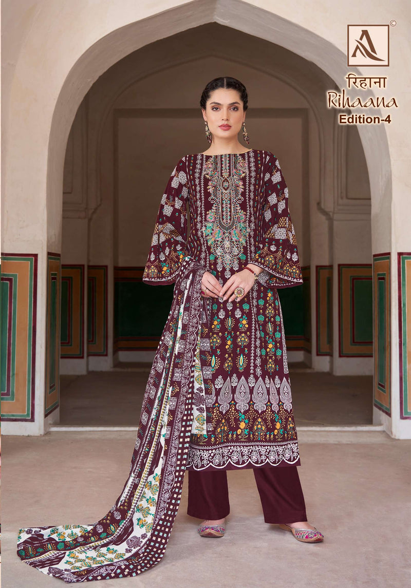 Alok Suits Rihaana Vol 4 Cambric Cotton Pakistani Print Salwar Kameez
