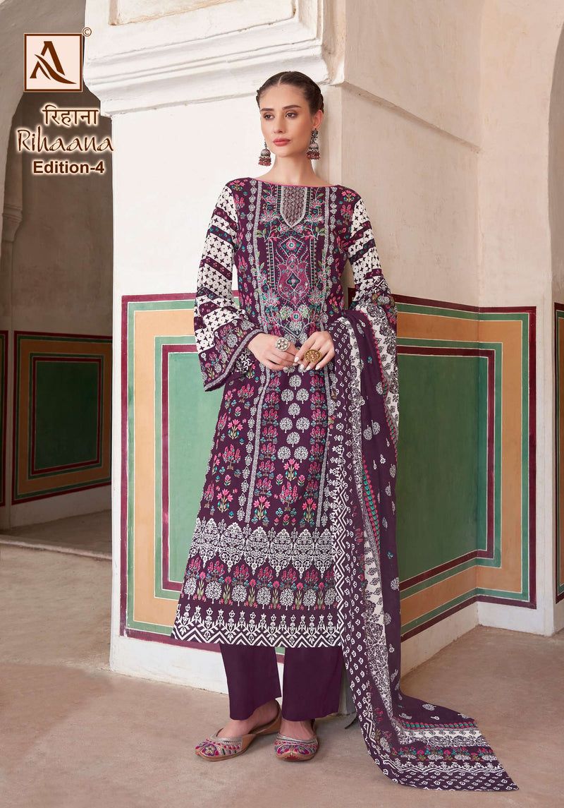 Alok Suits Rihaana Vol 4 Cambric Cotton Pakistani Print Salwar Kameez