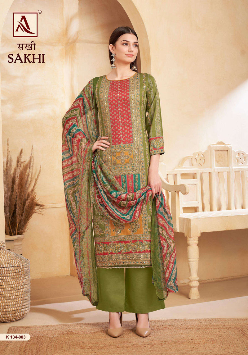 Alok Suits Sakhi Jam Cotton Designer Print Unstitched Salwar Suit
